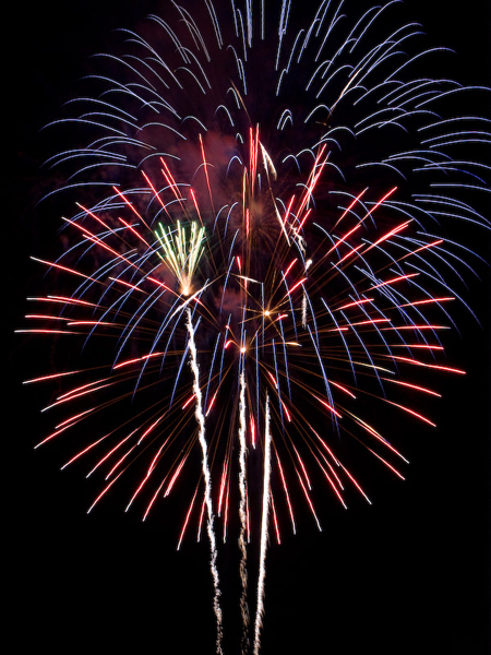 Fireworks over the night sky