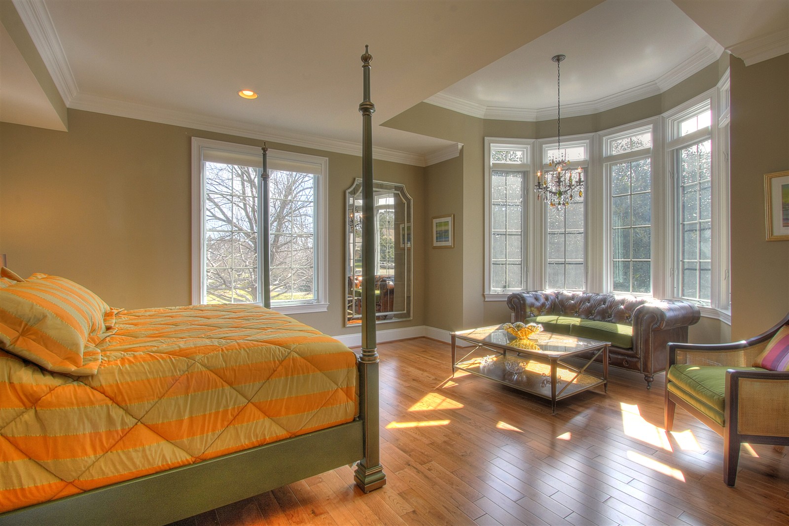 Bright bedroom ready for photos